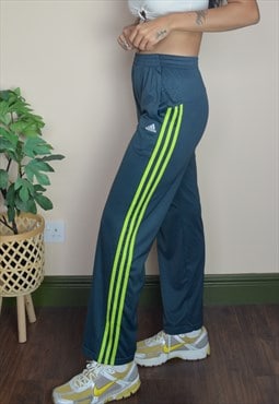 Vintage Adidas Joggers Sweatpants w 3 Stripe Logo in Yellow