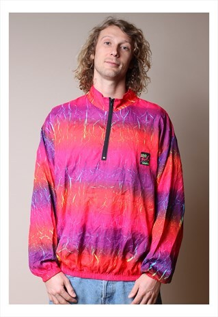 90'S PSYCHEDELIC SURF STYLE WINDBREAKER PULLOVER