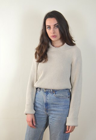 00S VINTAGE LAUREN RALPH LAUREN HEAVY COLLARED KNIT JUMPER