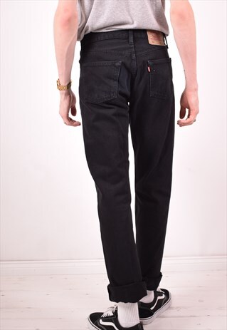LEVI'S 501 MENS VINTAGE JEANS W30 L34 BLACK 90S