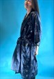 VINTAGE 80S SATIN FLORAL DRAGON REVERSIBLE KIMONO STYLE ROBE