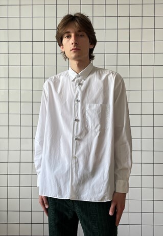 Vintage COMME DES GARCONS Shirt Button Up Long Sleeve White