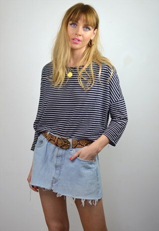 VINTAGE LEVI'S LIGHT BLUE DENIM MINI SKIRT