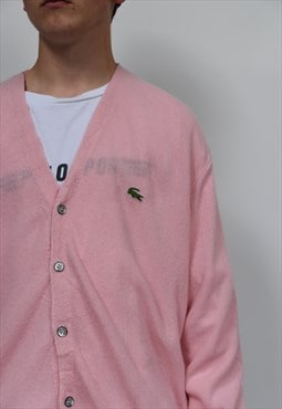 lacoste pink cardigan