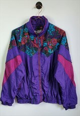 Vintage 80s Floral Windbreaker Jacket Size M