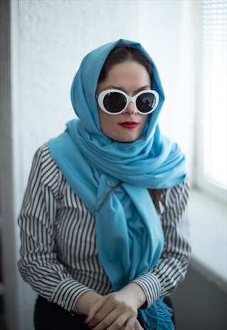 VINTAGE 90'S BLUE SCARF