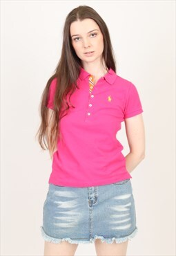 Vintage Ralph Lauren Y2K Fitted Polo Shirt in Pink