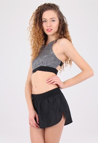 GREY SPORT HOLLOW CROP TANK TOP