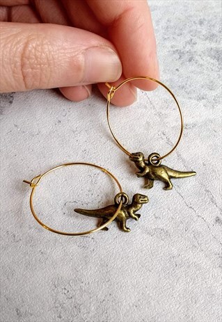 DINOSAUR HOOP EARRINGS