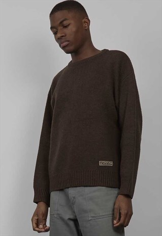 VINTAGE 80'S LEVI'S DARK BROWN JUMPER