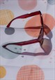 RED BROWN OVERSIZE POINTED CAT EYE SUNGLASSES