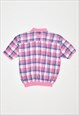 VINTAGE 90'S PULLOVER SHIRT CHECK PINK