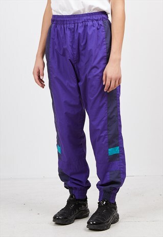 VINTAGE RETRO PURPLE HUMMEL TRACK BOTTOMS JOGGERS