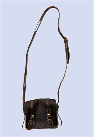 Vintage Crossbody Bag Brown Satchel Leather Mini