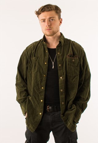 VINTAGE 90S BROWN CORDUROY SHIRT XXL