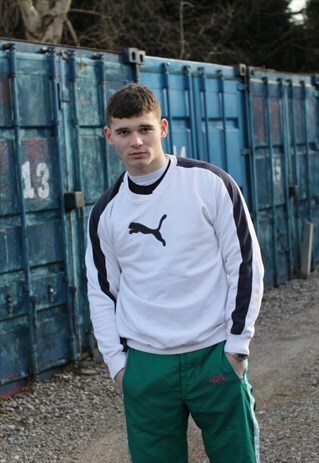 VINTAGE WHITE PUMA SWEATSHIRT