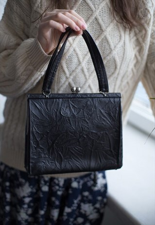 VINTAGE 70'S BLACK BAG