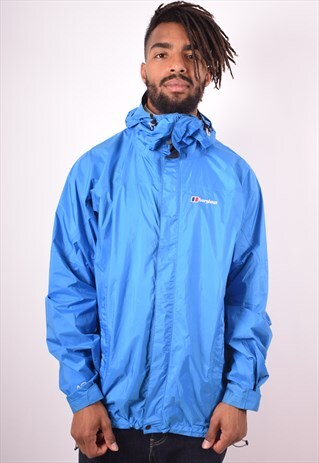 BERGHAUS MENS VINTAGE RAIN JACKET XXL BLUE 90S