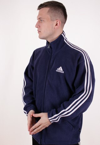 90S VINTAGE ADIDAS FLEECE FULL ZIPPED JUMPER AA8477