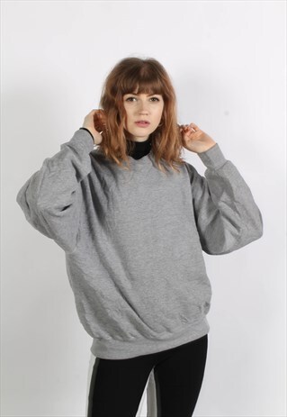 VINTAGE 90'S OVERSIZE SWEATSHIRT BASICS GREY