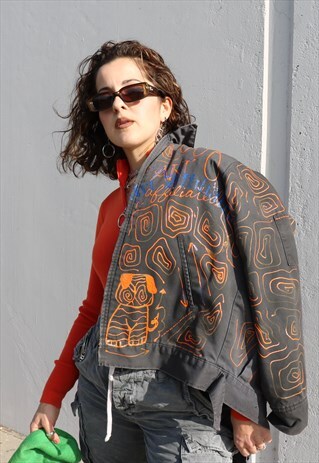 HOOD BABY WORKWEAR HAND PAINTED DICKIES JACKET SZ S-M