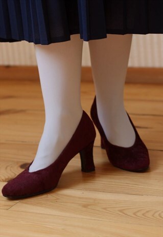BURGUNDY SUEDE HIGH HEEL SHOES