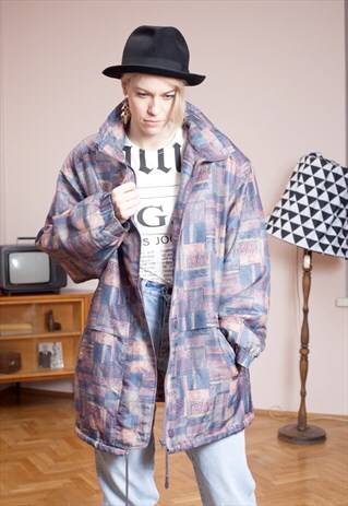 PRETTY, QUILTED PARKA JACKET FOM THE 90S. SIZE L