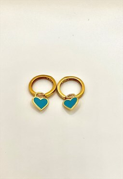 Rue heart shaped enamel earrings