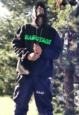 BAAD HOODIE BLACK SABOTAGE (GREEN NEOFUTUR)