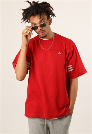 VINTAGE ADIDAS EMBROIDERED LOGO LIGHTWEIGHT T-SHIRT