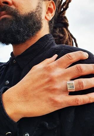 SIGNET D STERLING SILVER RING