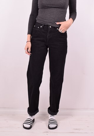 TOMMY HILFIGER WOMENS VINTAGE JEANS W28 L33 BLACK 90S