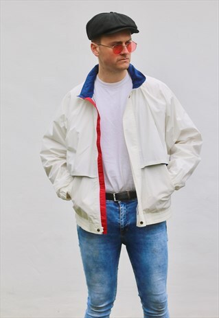 PIERRE CARDIN USA VINTAGE PASTEL WHITE SAILING JACKET