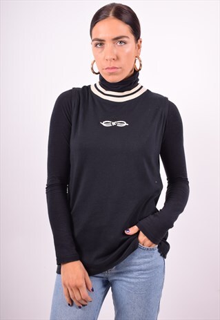 WOMENS VINTAGE VEST TOP MEDIUM BLACK 90'S