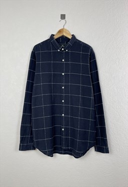 Y2K Stussy Shirt Long Sleeve Check Blue