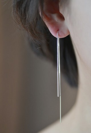 MINIMALIST LONG STERLING SILVER EAR WIRE