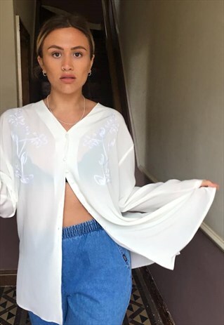 WHITE OVERSIZED VINTAGE SHIRT