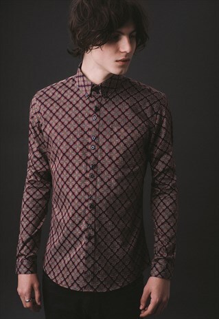 MENS NAVY SOHO RETRO BUTTON DOWN SHIRT