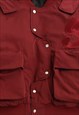 UTILITY BOMBER JACKET MULTI POCKET GRUNGE PUFFER IN BURGUNDY
