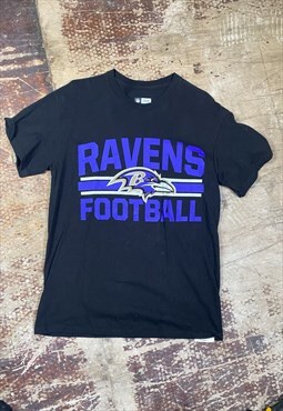 Vintage Baltimore ravens NFL Band Graphic Black T Shirt