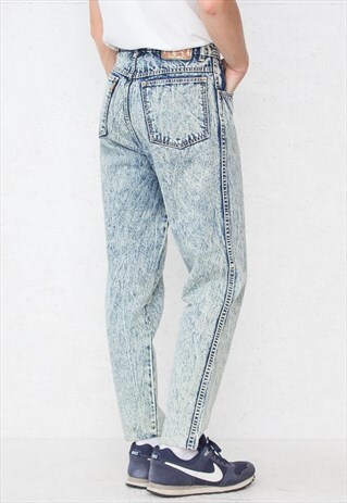 VINTAGE BLUE FRISCO ACID WASH DENIM JEANS