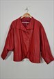 VINTAGE 80'S RED LEATHER BATWING JACKET