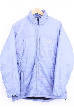 Vintage The North Face Puffer Jacket Blue Zip Up With Logo