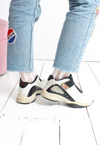 VINTAGE 90S VELCRO STRAP CHUNKY LEATHER TRAINERS