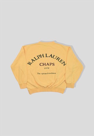VINTAGE 90S CHAPS RALPH LAUREN SWEATSHIRT IN YELLOW