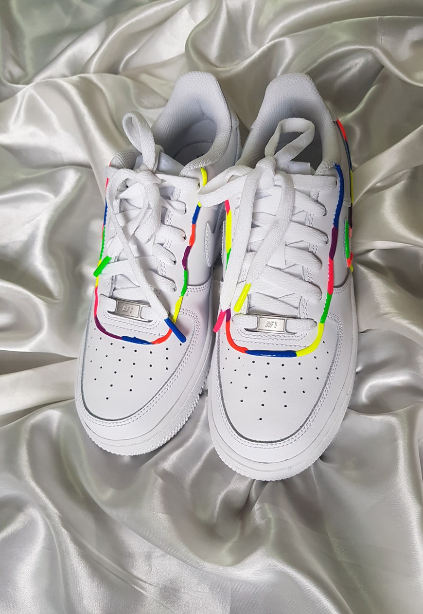 Nike air force 1 rainbow outlet swoosh