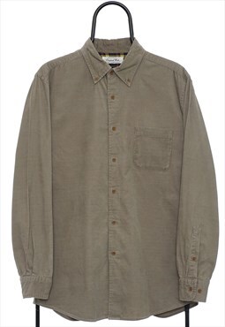 Vintage Beige Corduroy Shirt Mens