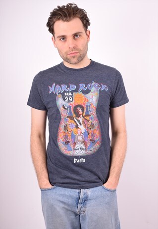 HARD ROCK CAFE MENS VINTAGE T-SHIRT TOP MEDIUM GREY 90S