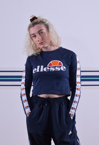 NAVY ELLESSE CROP TOP