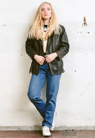 VINTAGE 90S LEATHER BIKER JACKET